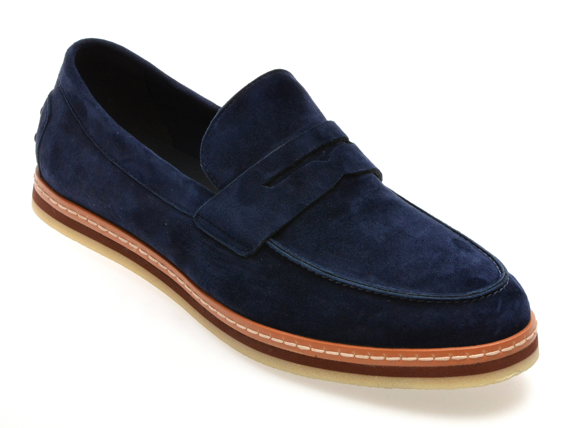Mocasini Epica Bleumarin din Piele Întoarsă