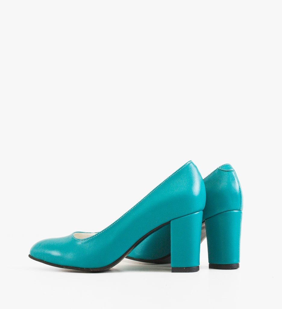 Pantofi Ninna Turcoaz cu Toc Eleganți - imagine 5