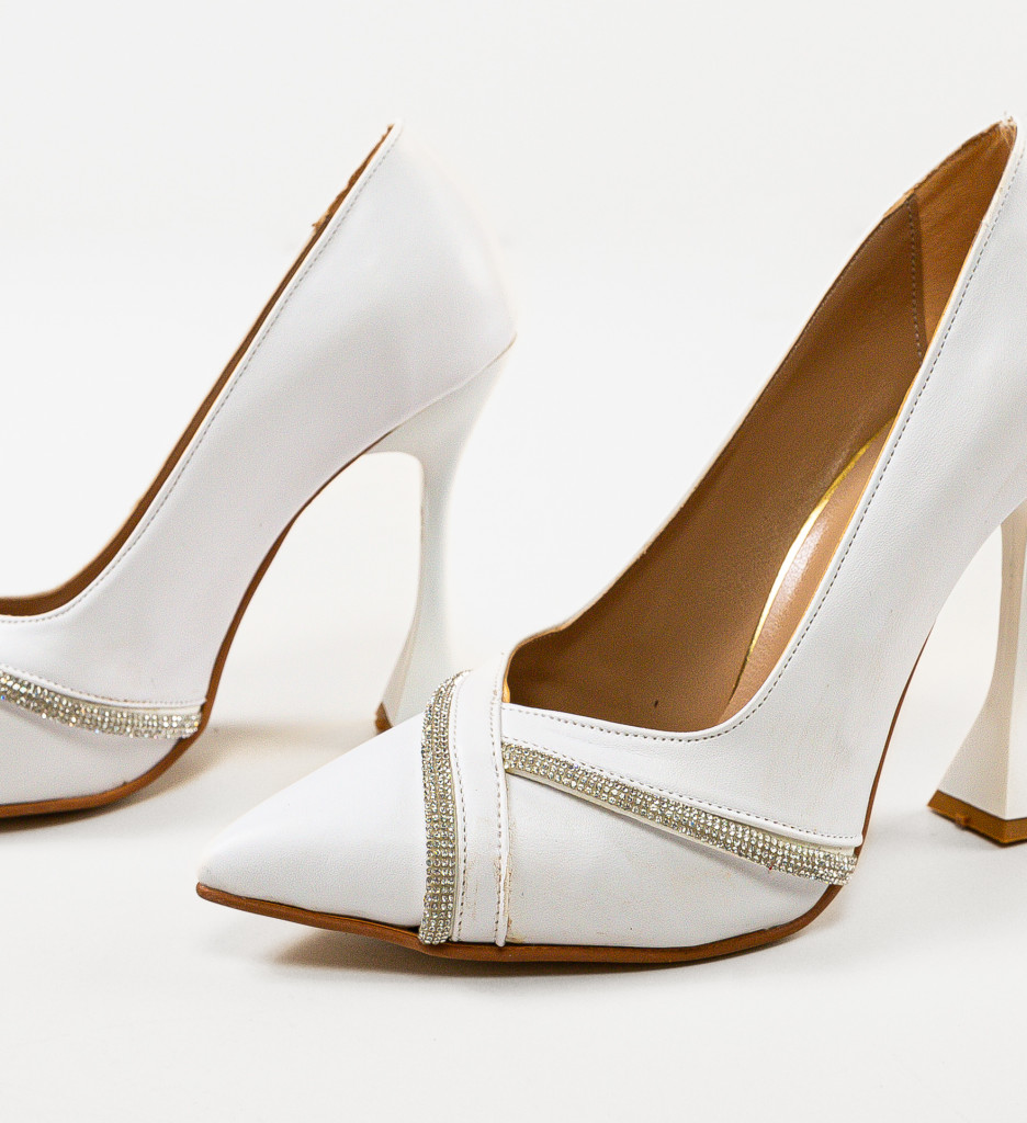 Pantofi cu Toc Albi Revuele | Eleganță și Stil - imagine 6