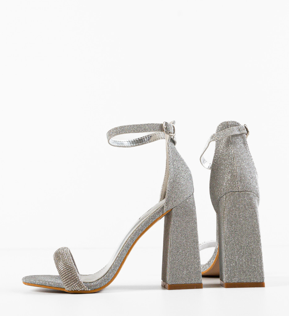 Sandale cu Toc Argintii Arron - Stil Elegant - imagine 7