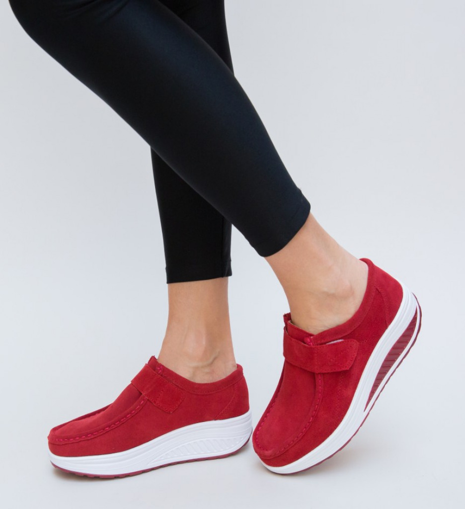 Pantofi Casual Tinna Rosii - Eleganță și Confort - imagine 3