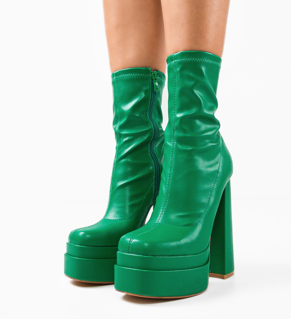 Botine Dama Verzi cu Platformă | Stil și Confort - imagine 2