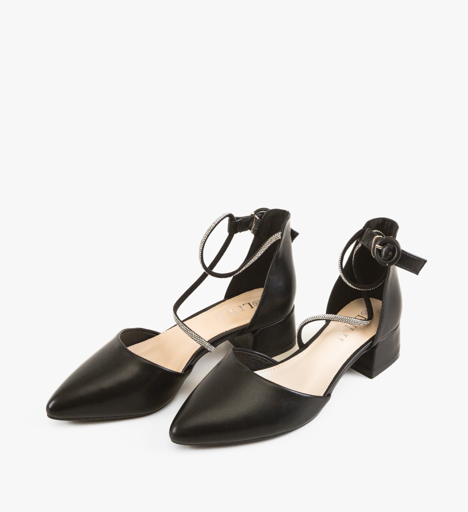 Pantofi Dama Naane Negri cu Toc Eleganți - imagine 4