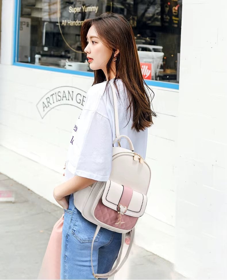 Rucsac Picadili Minnie Roz - Piele Ecologica - imagine 2