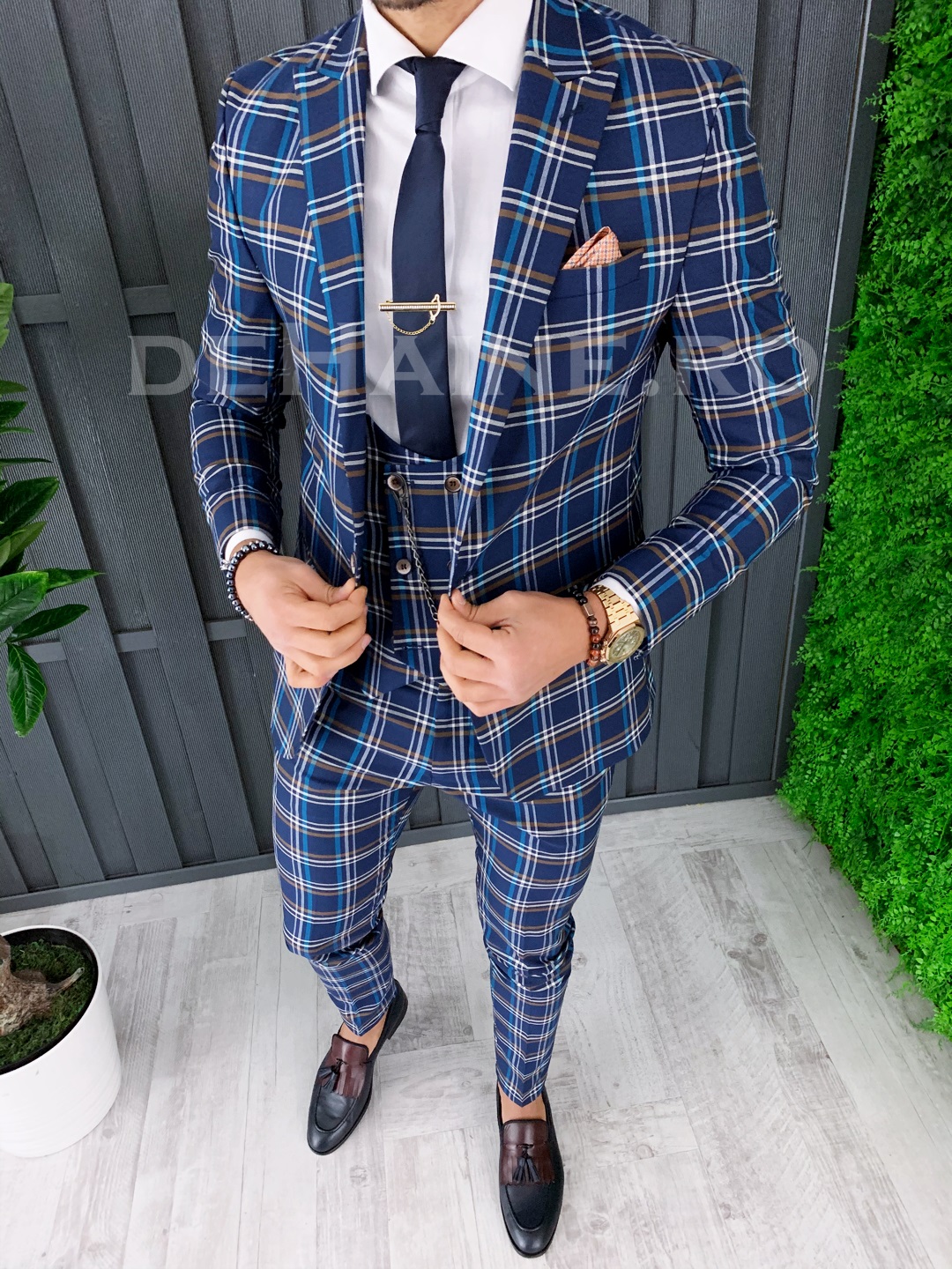 Costum Barbati Slim Fit Sacou + Vesta