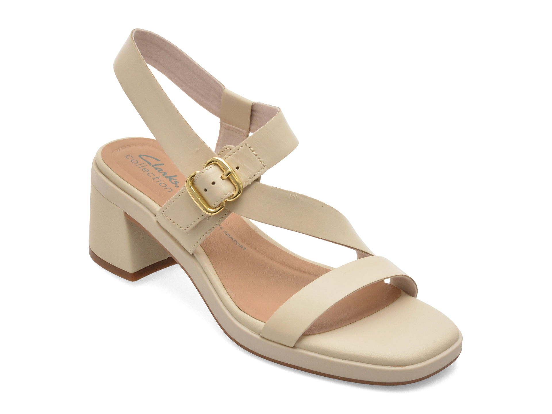 Sandale CLARKS JAYLSOL albe din piele naturală
