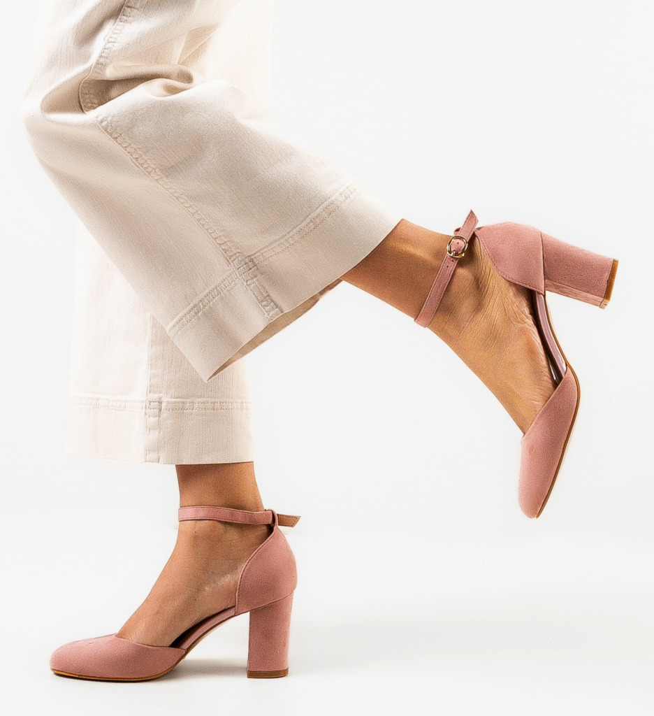Pantofi Uneraya Roz cu Toc Eleganți - imagine 2