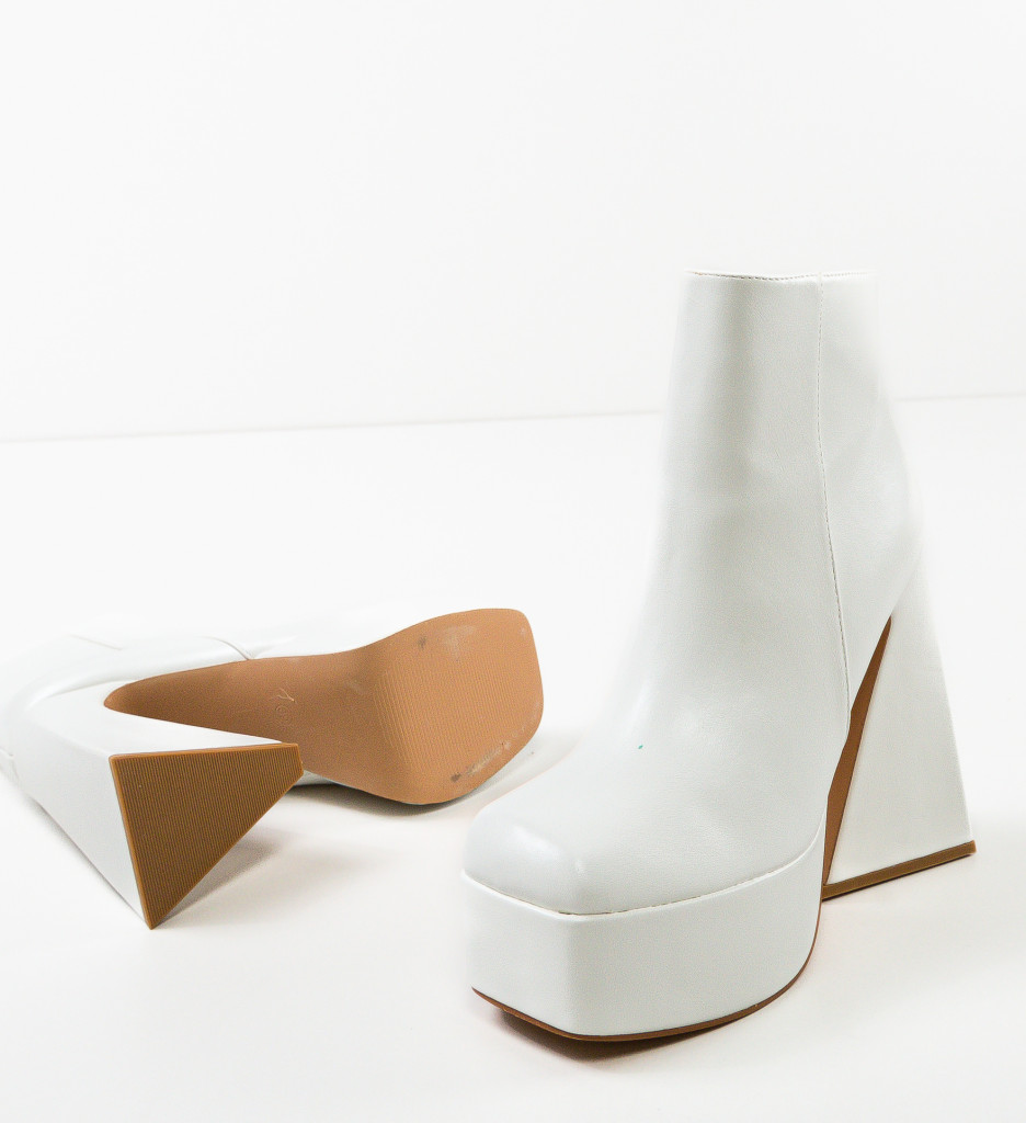 Botine Albe Dama Vera | Stil și Eleganță - imagine 9