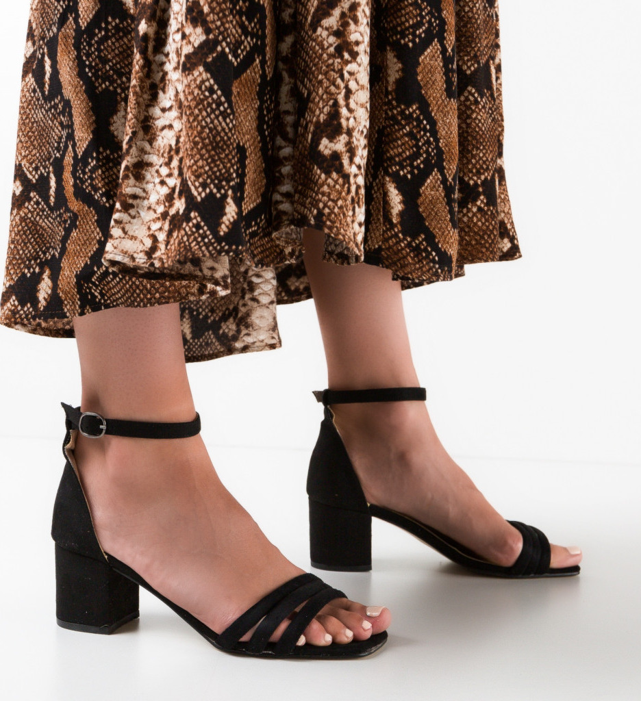 Sandale Veritas Negre Elegante - imagine 2