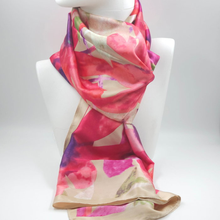 Pareo Shopika Flori Fucsia Silk Feeling