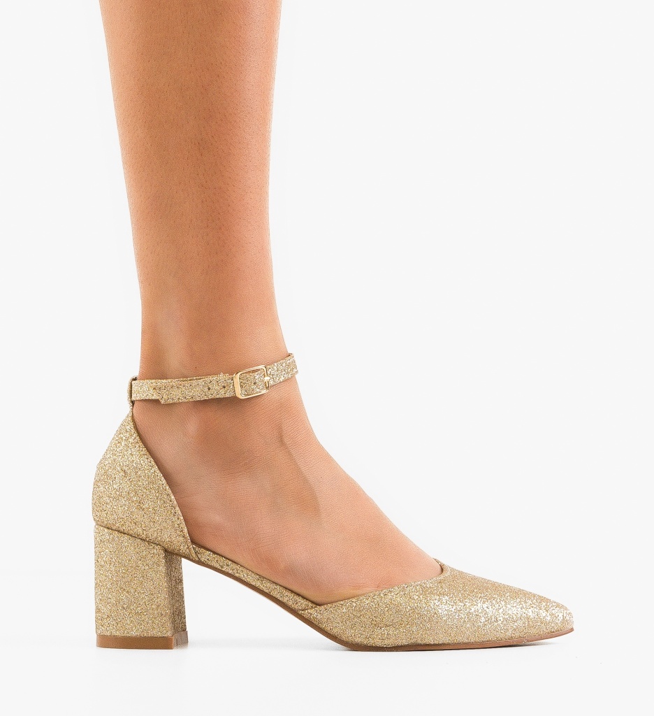 Pantofi Dama Aurii cu Toc | Eleganță - imagine 6