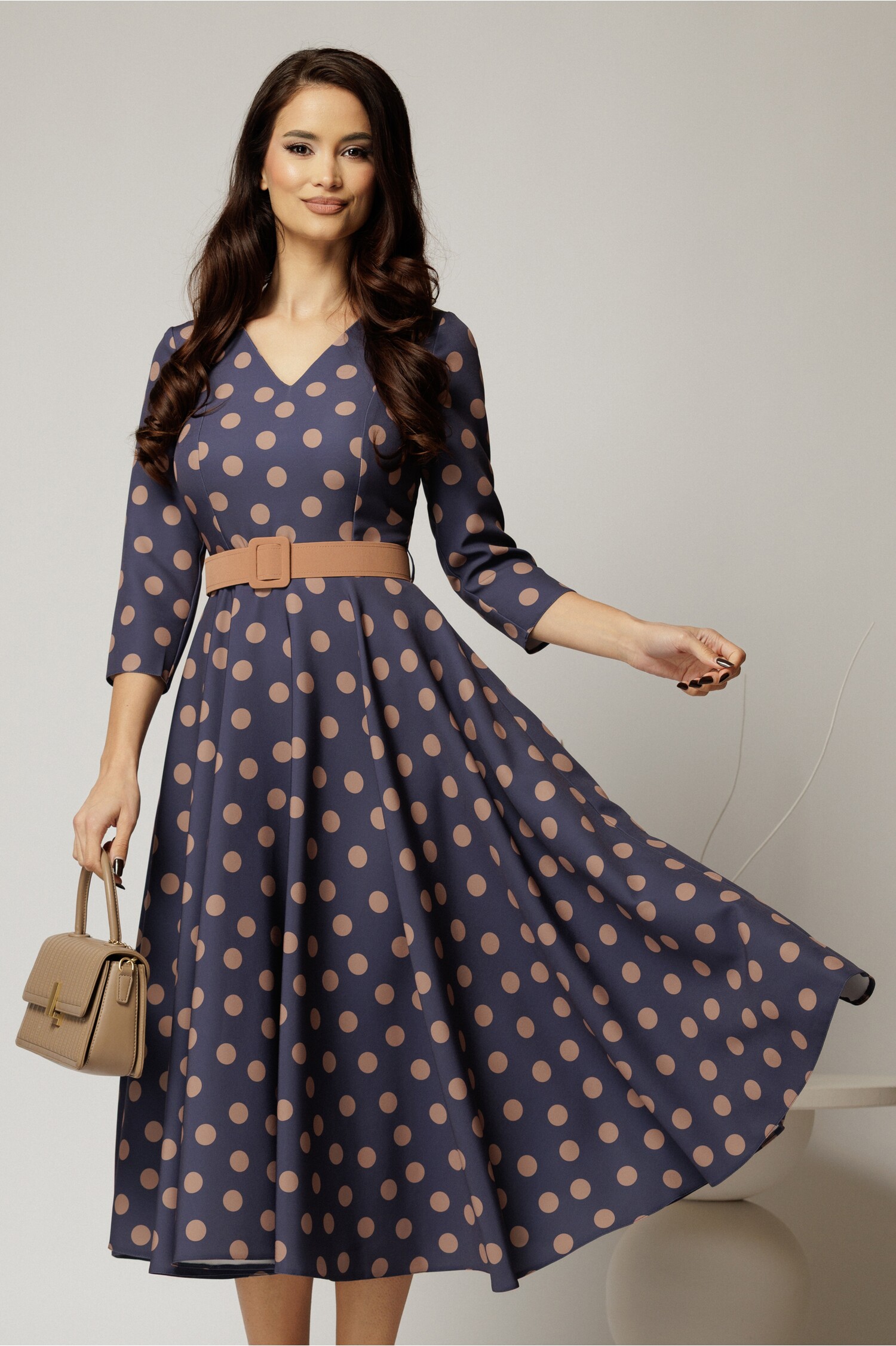 Rochie DY Fashion Turcoaz cu Buline - Eleganță