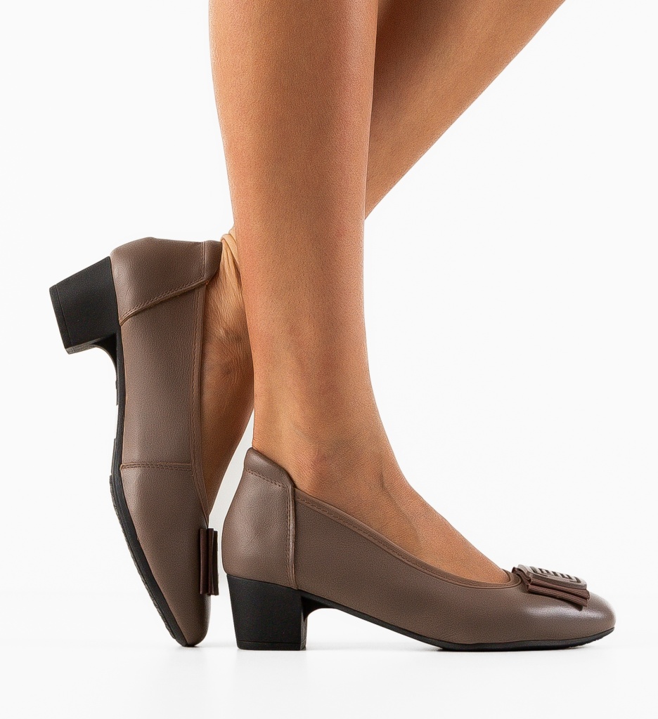 Pantofi Bobbi Mov Eleganți cu Toc - imagine 2
