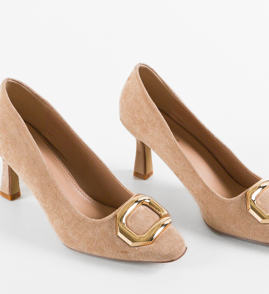 Pantofi Lesedi Bej cu Toc | Eleganță și Confort - imagine 6