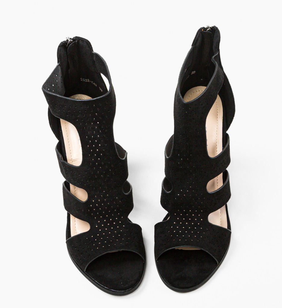 Sandale Barivos Negre cu Toc Elegant - imagine 4