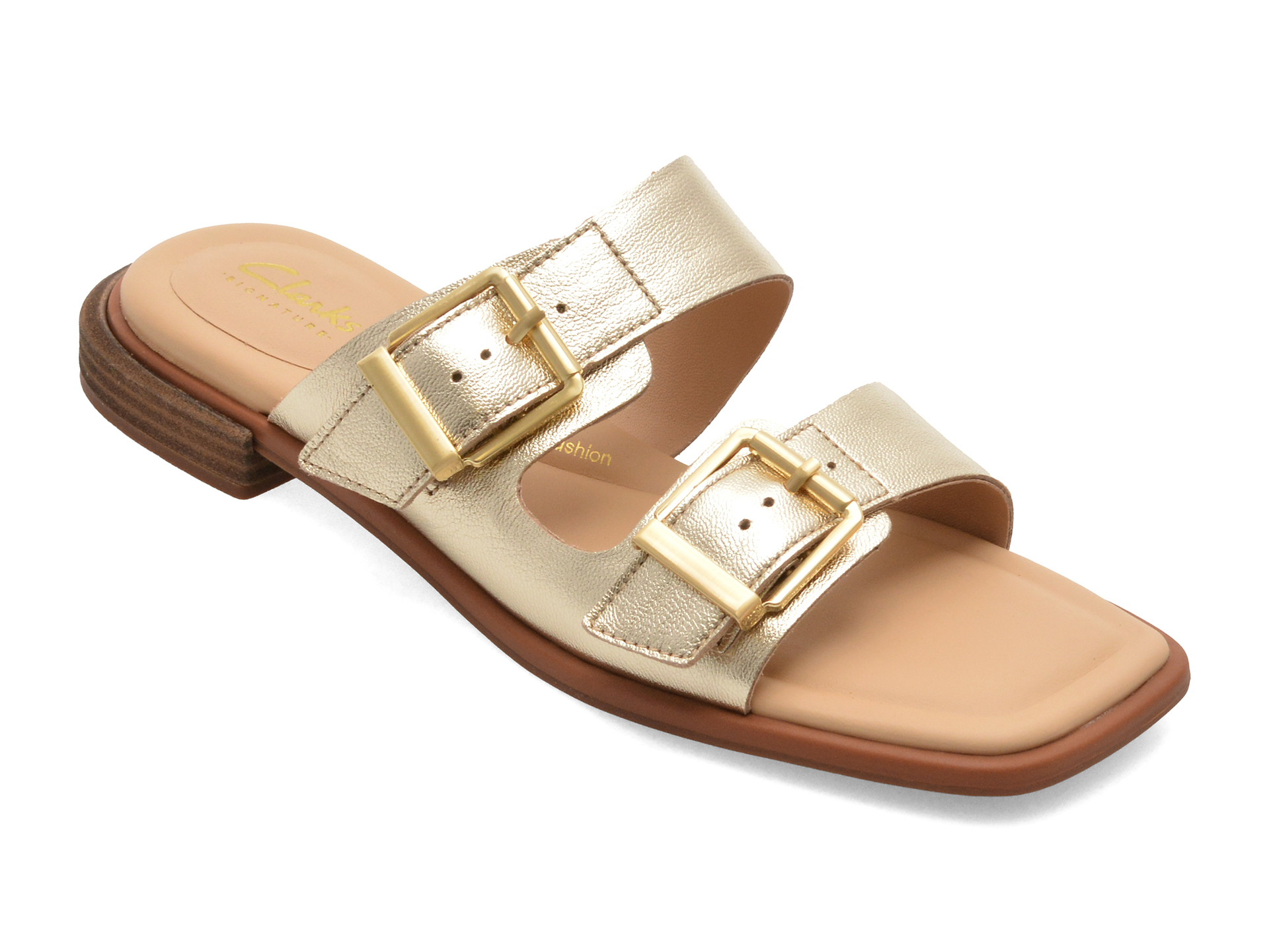 Papuci Clarks ARIANY BAY Auriu Piele Naturală