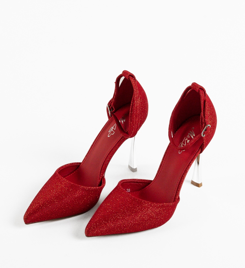 Pantofi cu Toc Degalo Rosii - Look Elegant - imagine 6