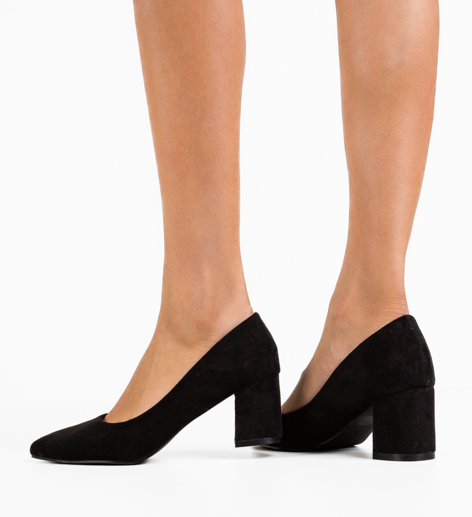 Pantofi Popeq Negri cu Toc Eleganți - imagine 3