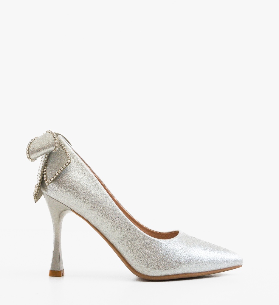 Pantofi Stiletto Nenyz Argintii Eleganți - imagine 6