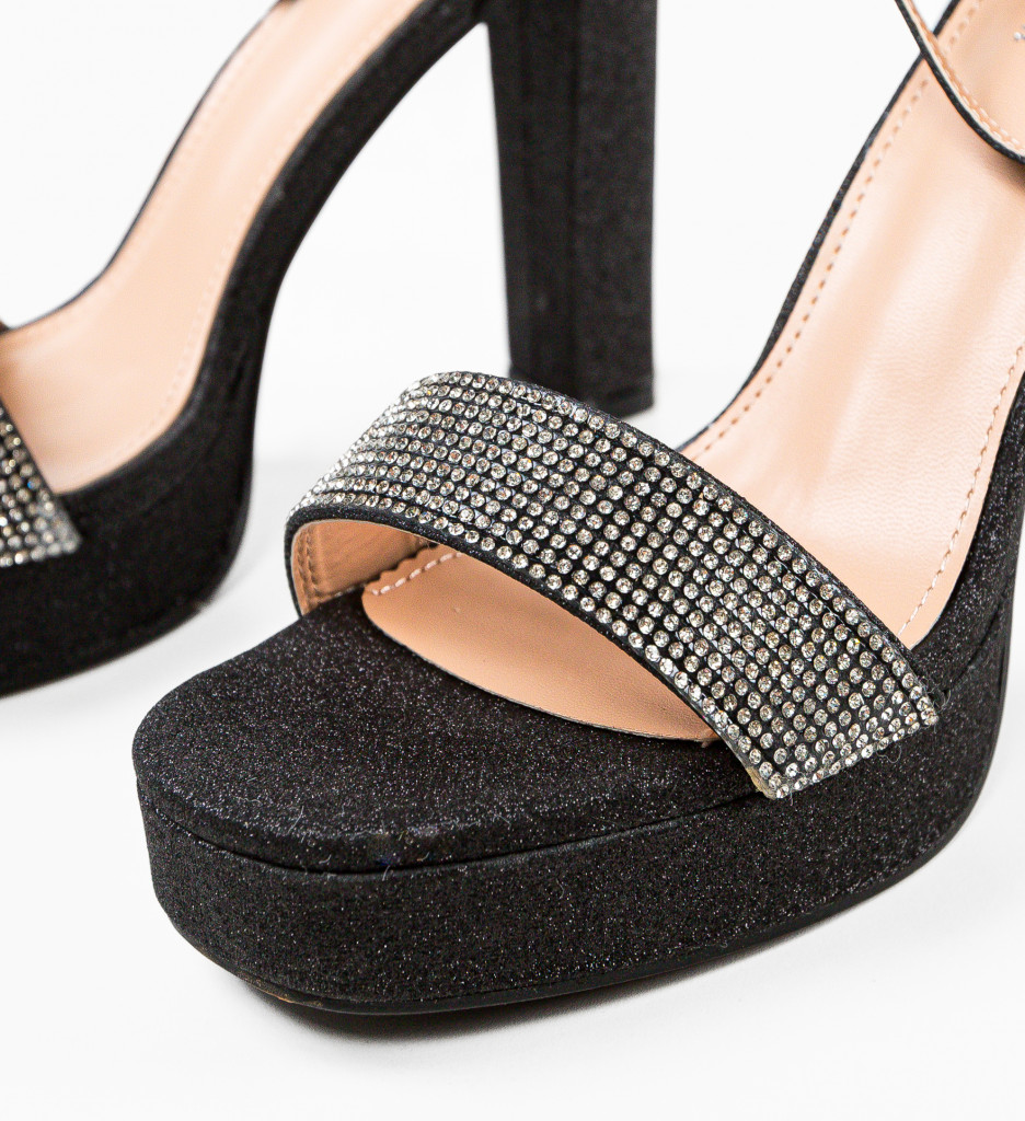Sandale cu Toc Chus Negre | Eleganță - imagine 6