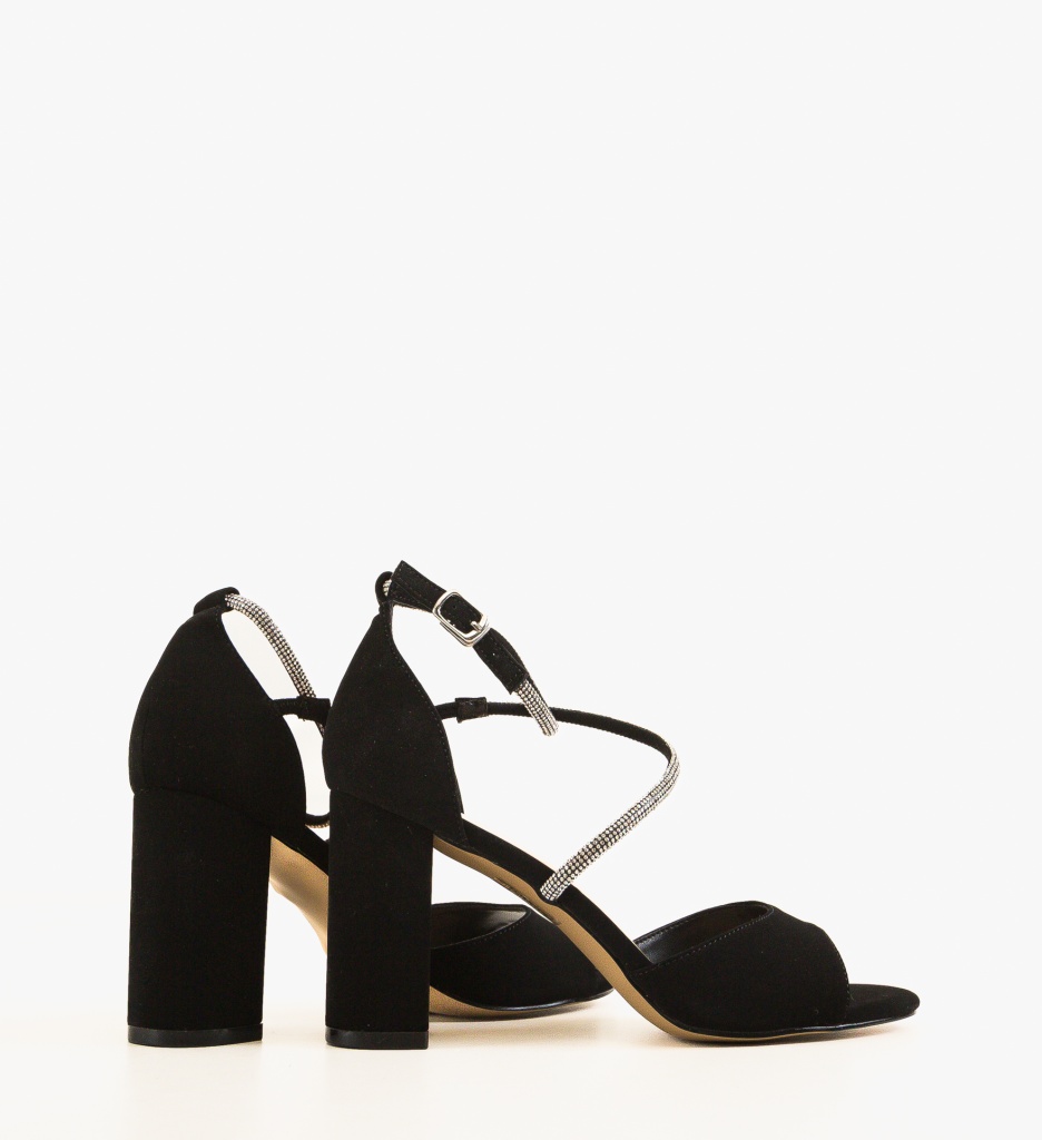 Sandale Barfa Negre cu Toc Elegant - imagine 2