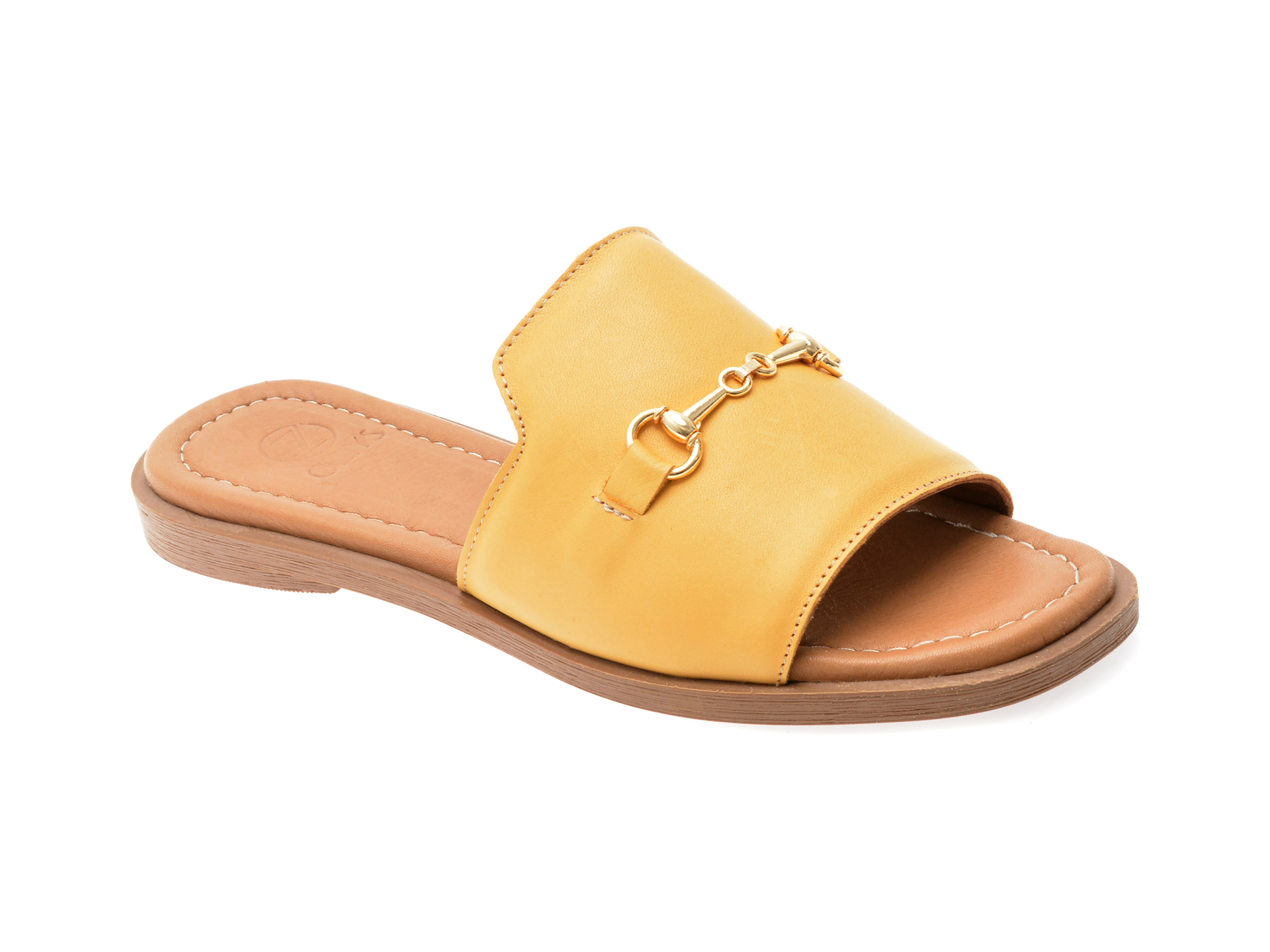 Papuci OZIYS Piele Galbeni - Confort Premium