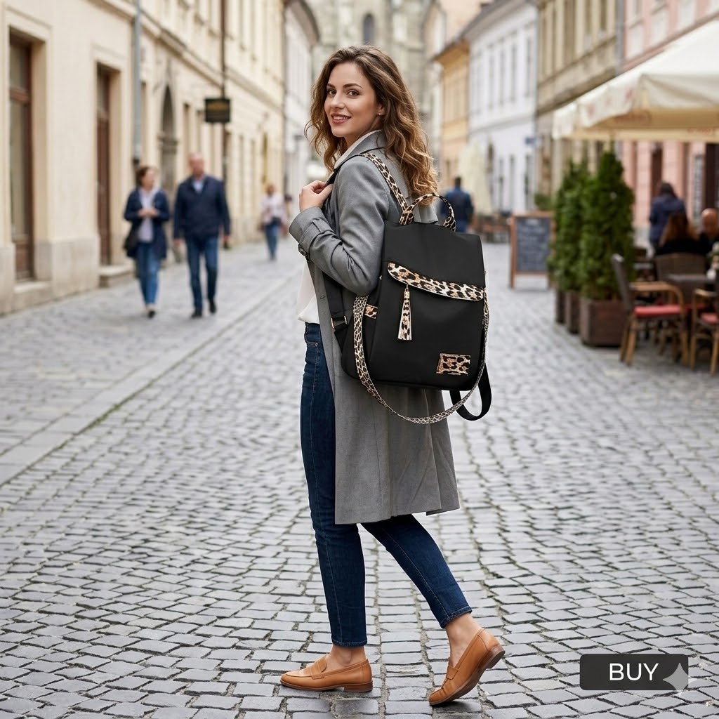 Rucsac Dama Picadili Antifurt Negru - imagine 2