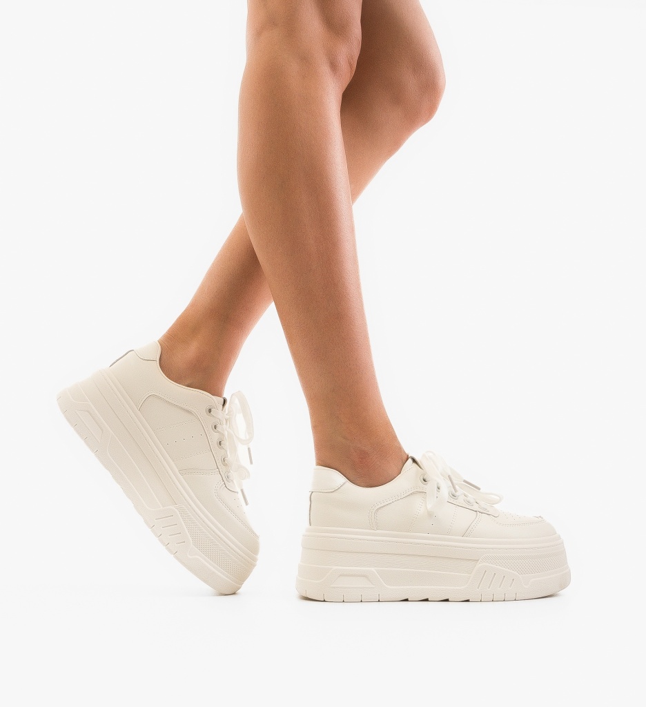 Sneakers Dama Nannje Albi | Confort și Stil
