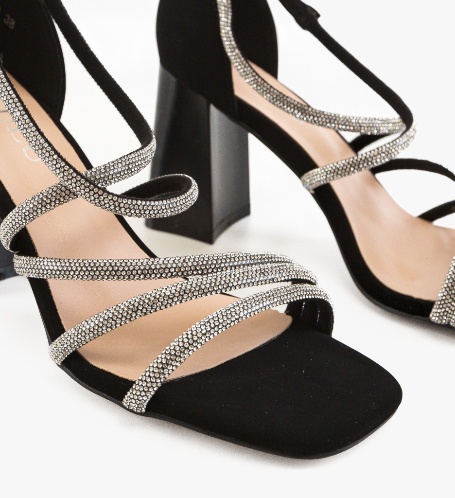 Sandale cu Toc Eremia Negre Elegante - imagine 3