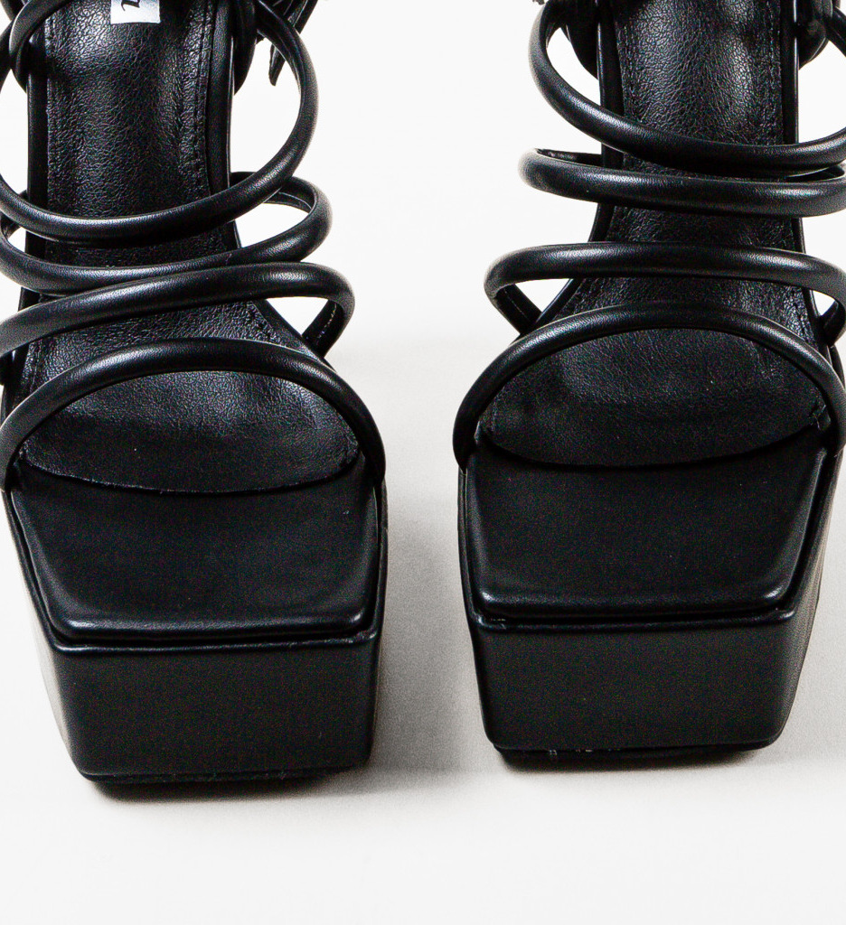 Sandale Everly Negre cu Toc Elegante - imagine 8