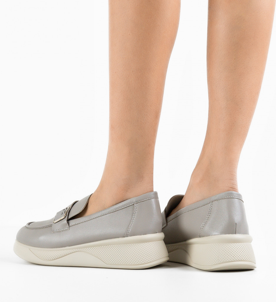 Pantofi Casual Dama Catlyn Gri | Confort si Stil - imagine 3