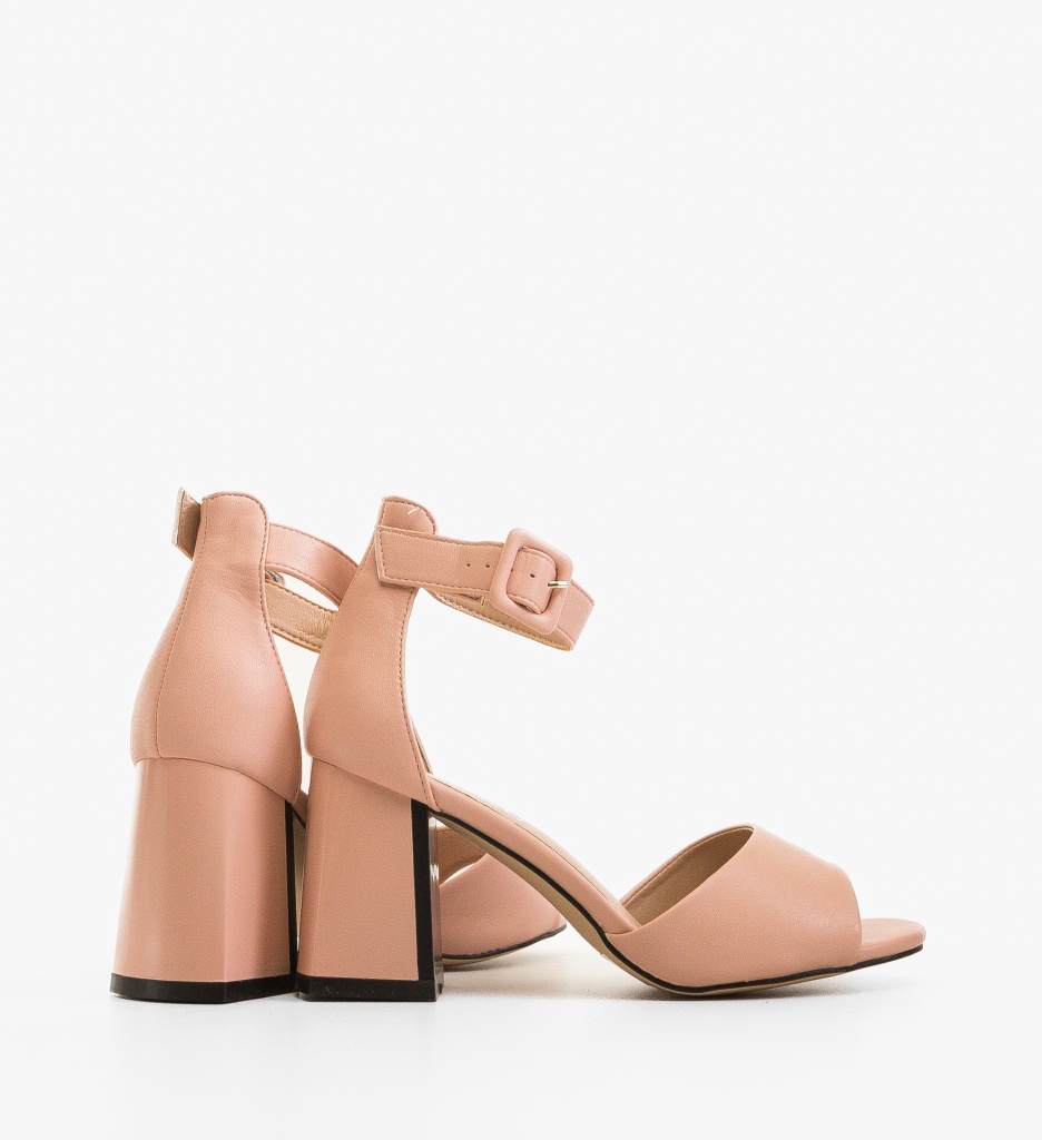 Sandale dama Kraspe Roz cu toc elegant - imagine 3