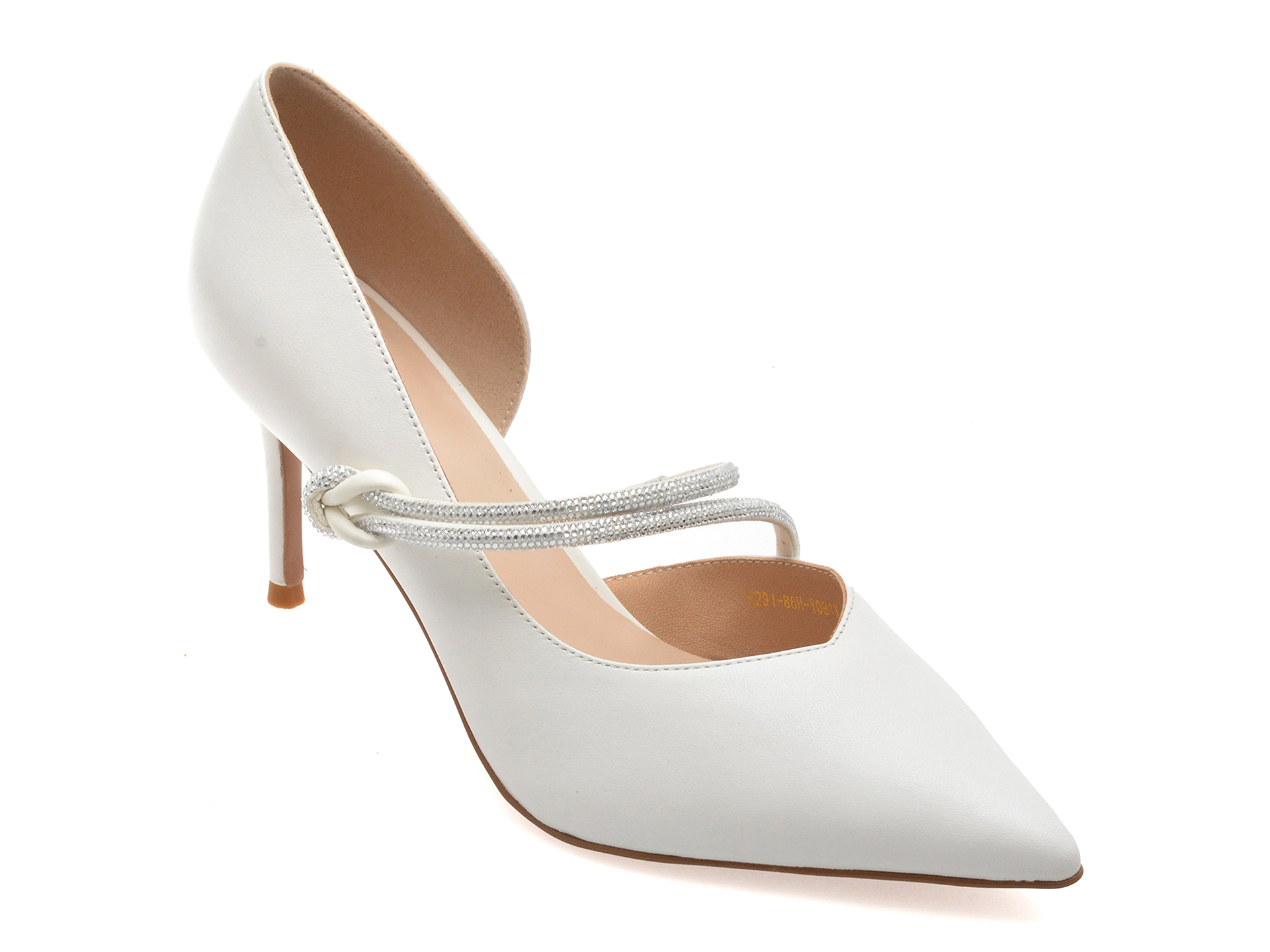 Pantofi Eleganți Epica Albi - Piele Naturală