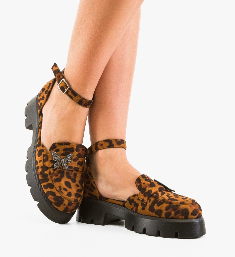 Pantofi Casual Polly Animal Print Eleganți
