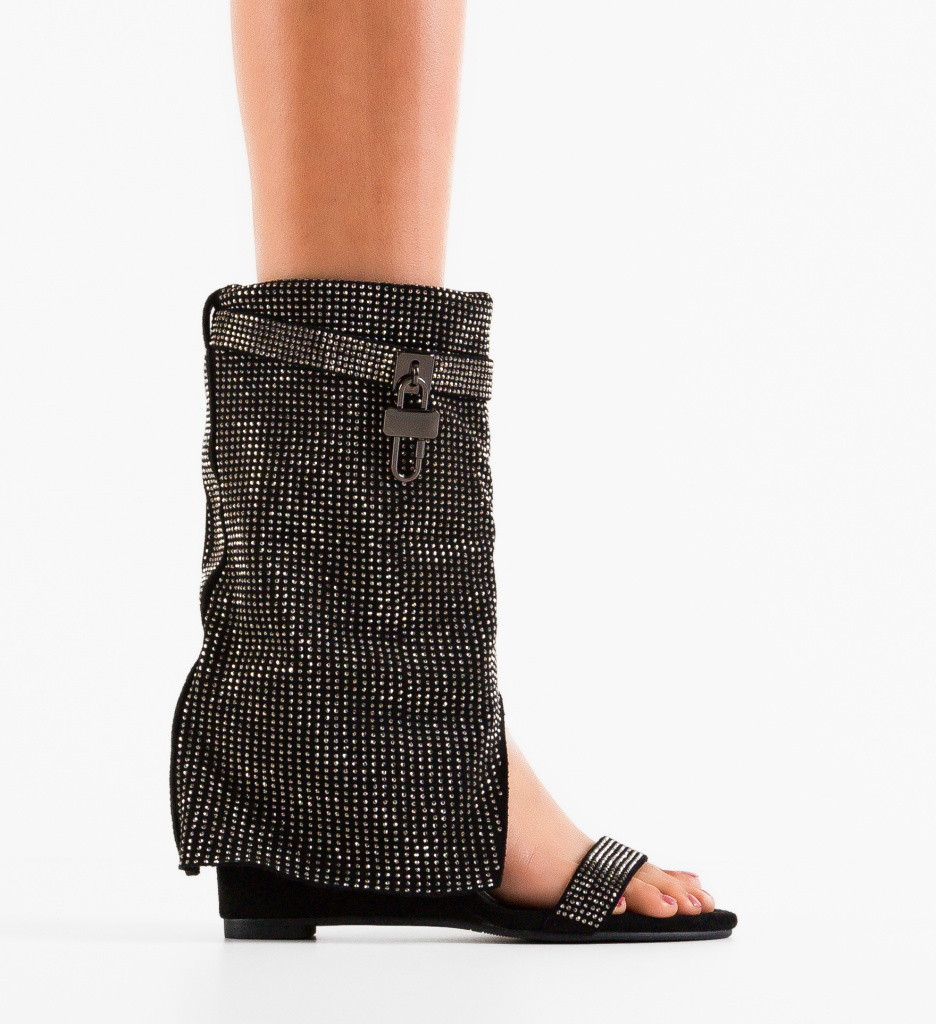 Platforme Hemdal Negre - Stil si Inaltime - imagine 4