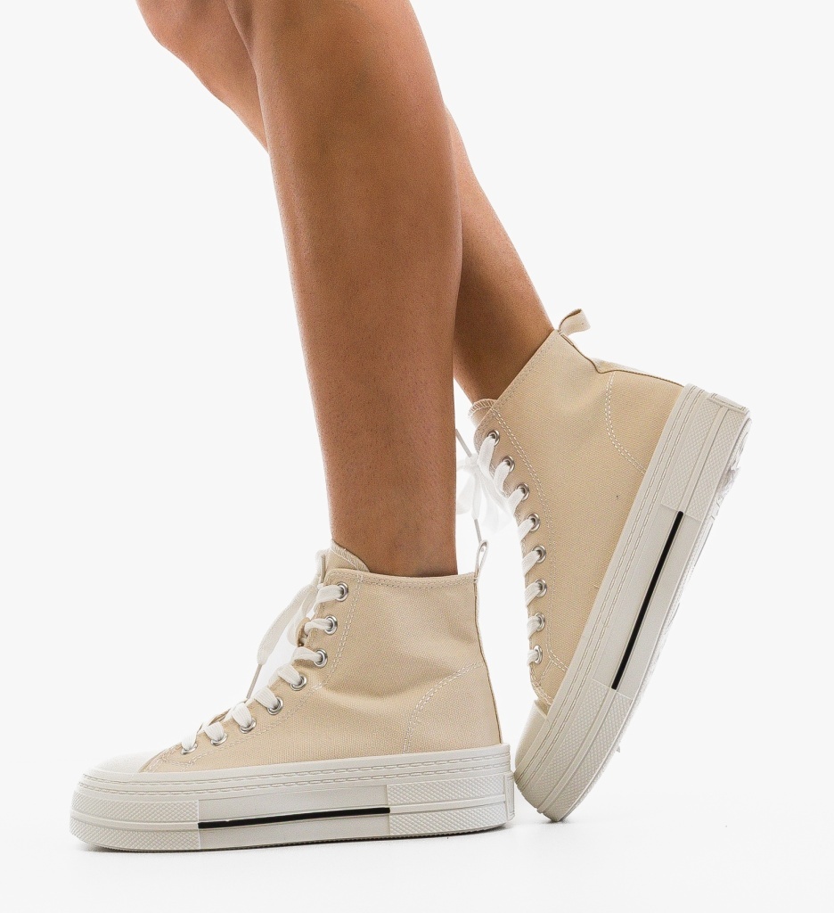 Sneakers Dama Sketty Bej - Confort Sport - imagine 5