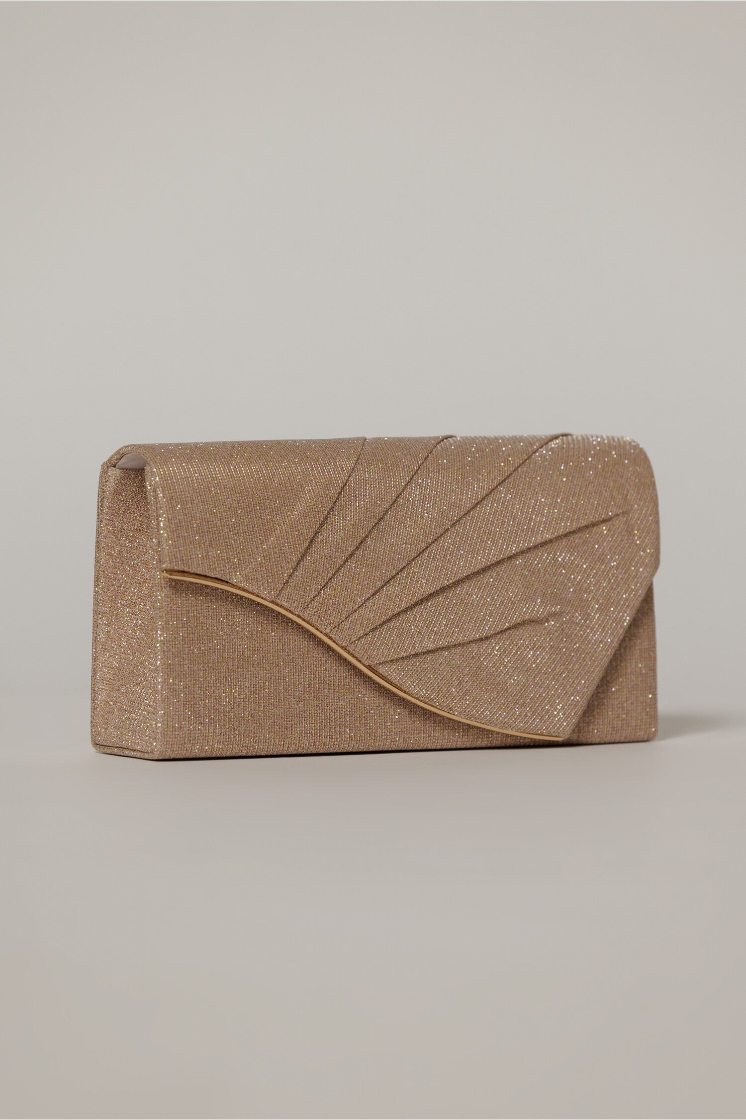 Clutch Rose Elegant cu Glitter și Lanț Detasabil