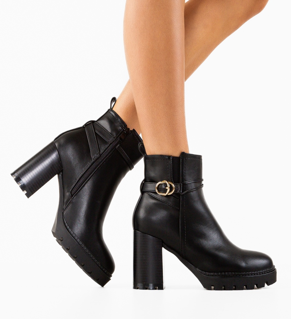 Botine Dama Farra Negre - Eleganță și Stil - imagine 3