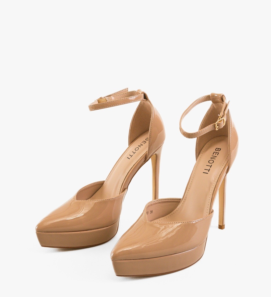 Pantofi Dama Rada Bej cu Toc Eleganți - imagine 11