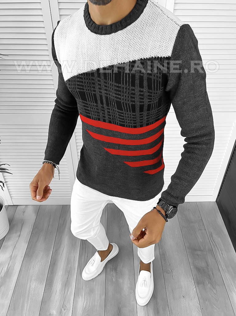 Pulover Barbati Gri Slim Fit - Stil și Confort