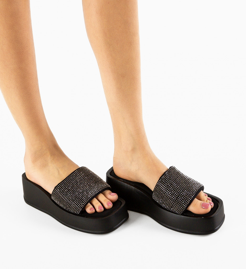 Platforme Dama Vanders Negre Elegante - imagine 2
