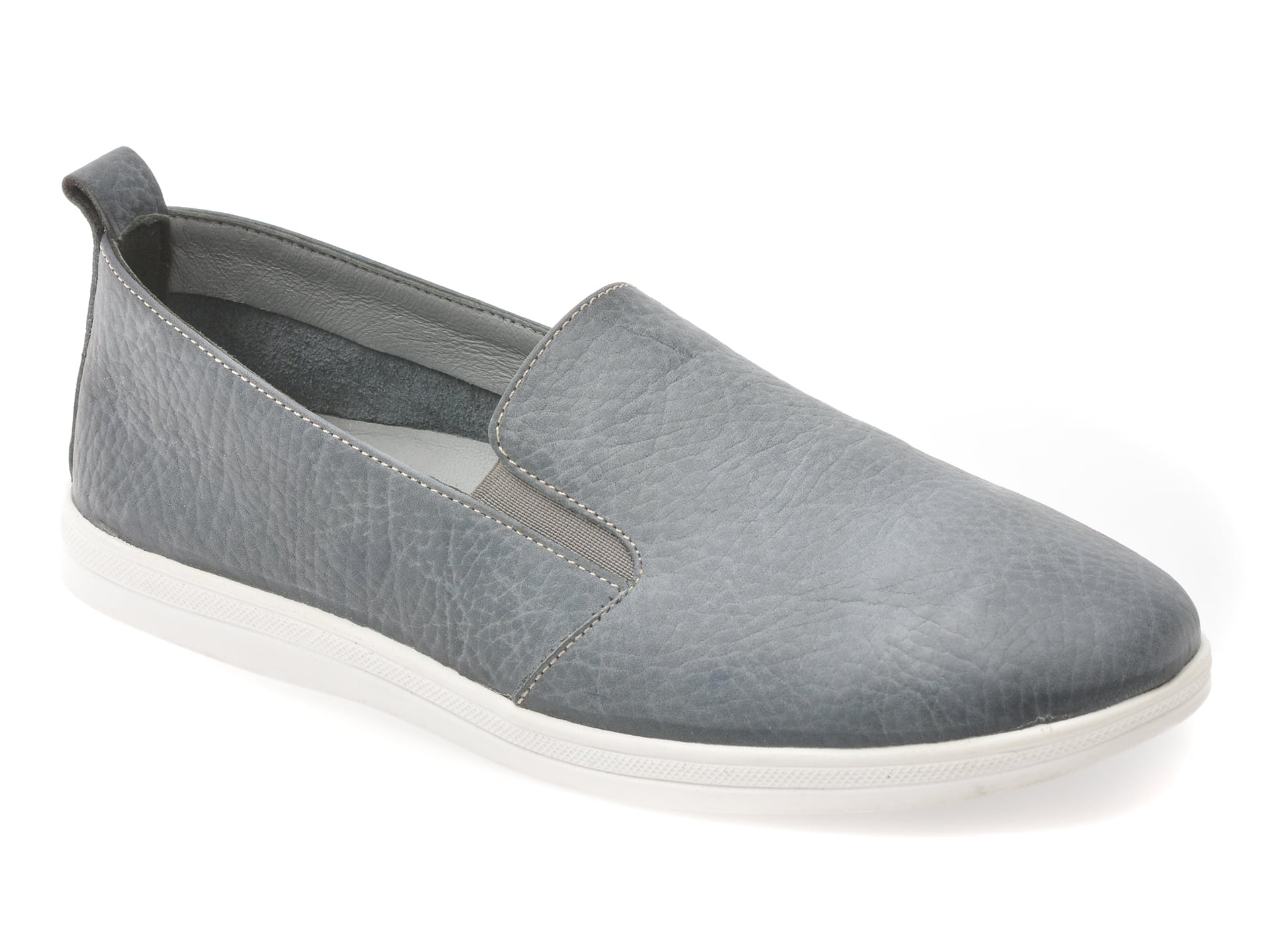 Pantofi EVIDA Gri Nabuc Slip-on Casual