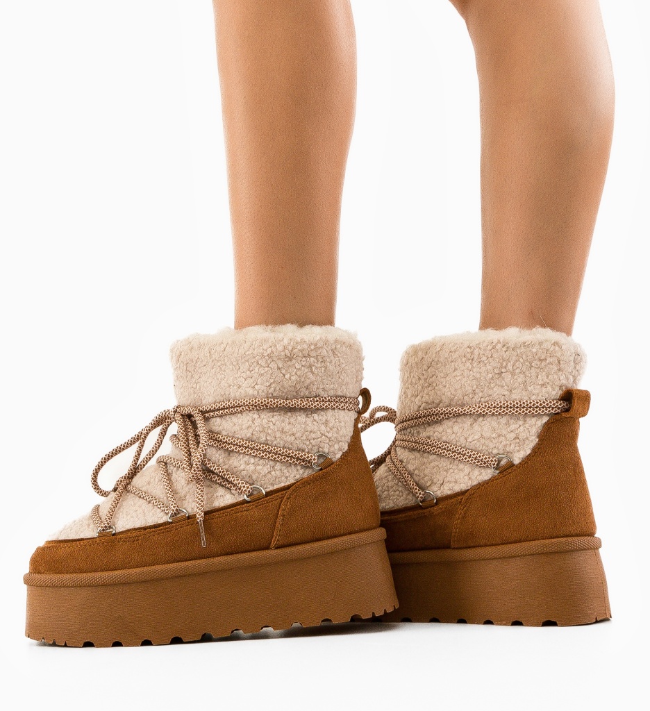 Ghete Dama Kmile Camel | Eleganta si Confort - imagine 3