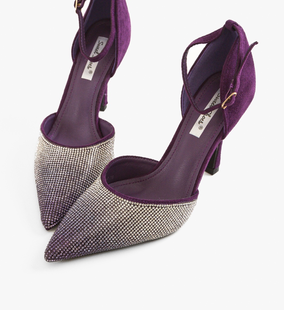 Pantofi Dama Amina Mov cu Toc Eleganți - imagine 7