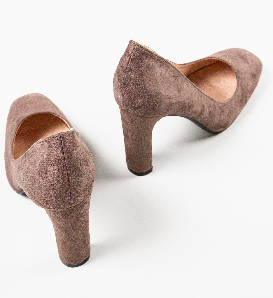 Pantofi dama Greer Khaki cu toc elegant - imagine 4