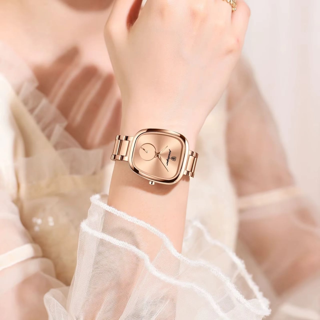 Ceas Poedagar Argintiu Elegant pentru Femei - imagine 2