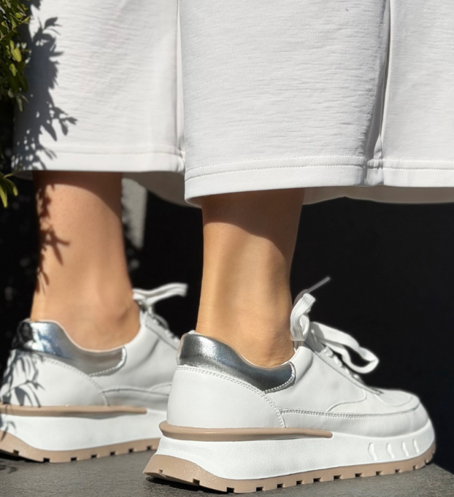Sneakers Dama Myrya Albi – Confort și Stil - imagine 3