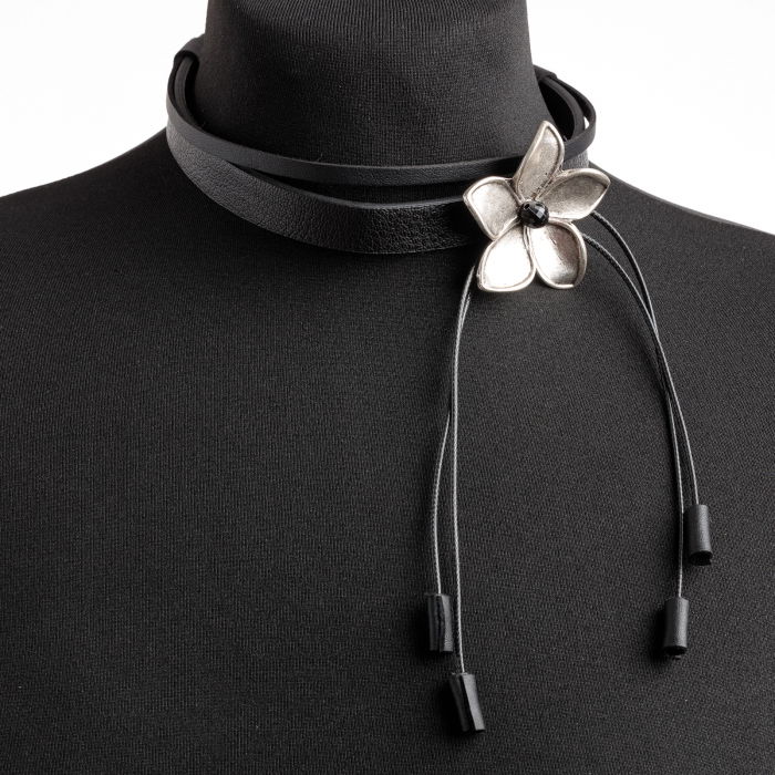Colier Choker Flore Argintat Shopika | Eleganță
