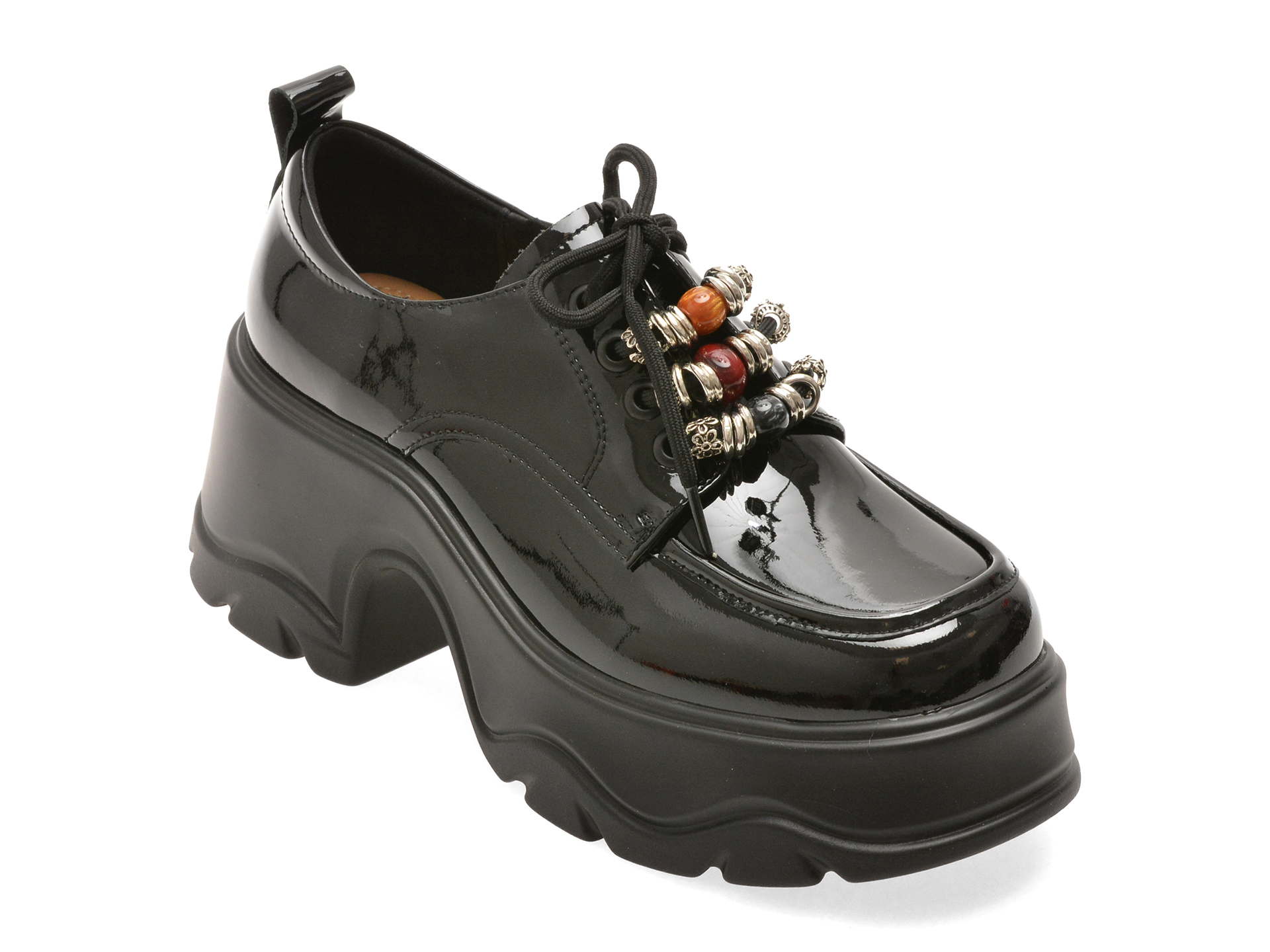 Pantofi GRYXX Negri Piele Lacuita Casual