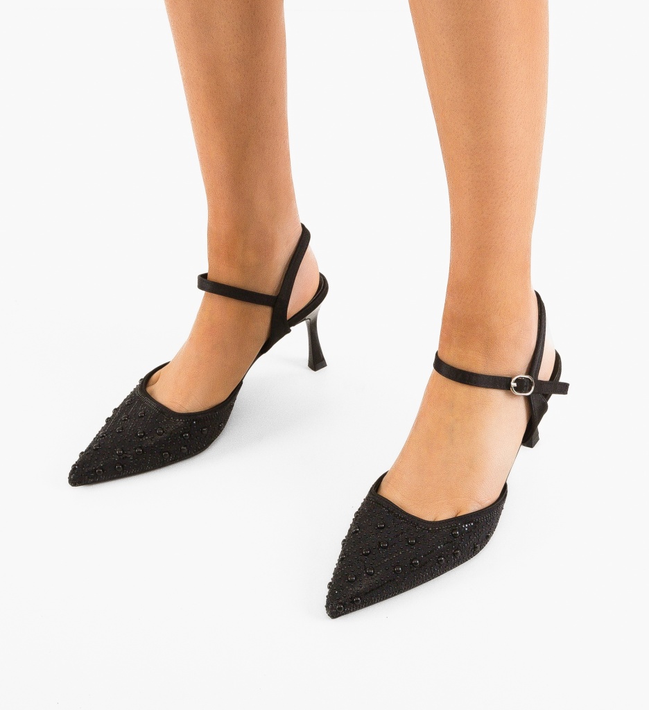Pantofi cu Toc Eleganti Anytare Negri - imagine 2